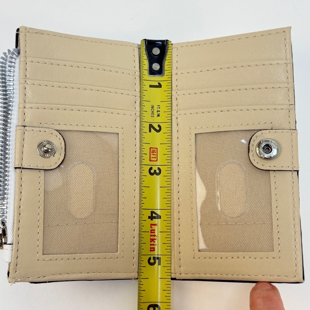 Safe Keeper Wallet Snap Bifold White Floral Garden Compact CC, Coin 3.5 x 4.5 - Picture 10 of 10